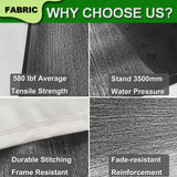 Manual RV Awning Complete Awning Kit,White Frame-Black Fabric, 16Ft(15'2'' Fabric)