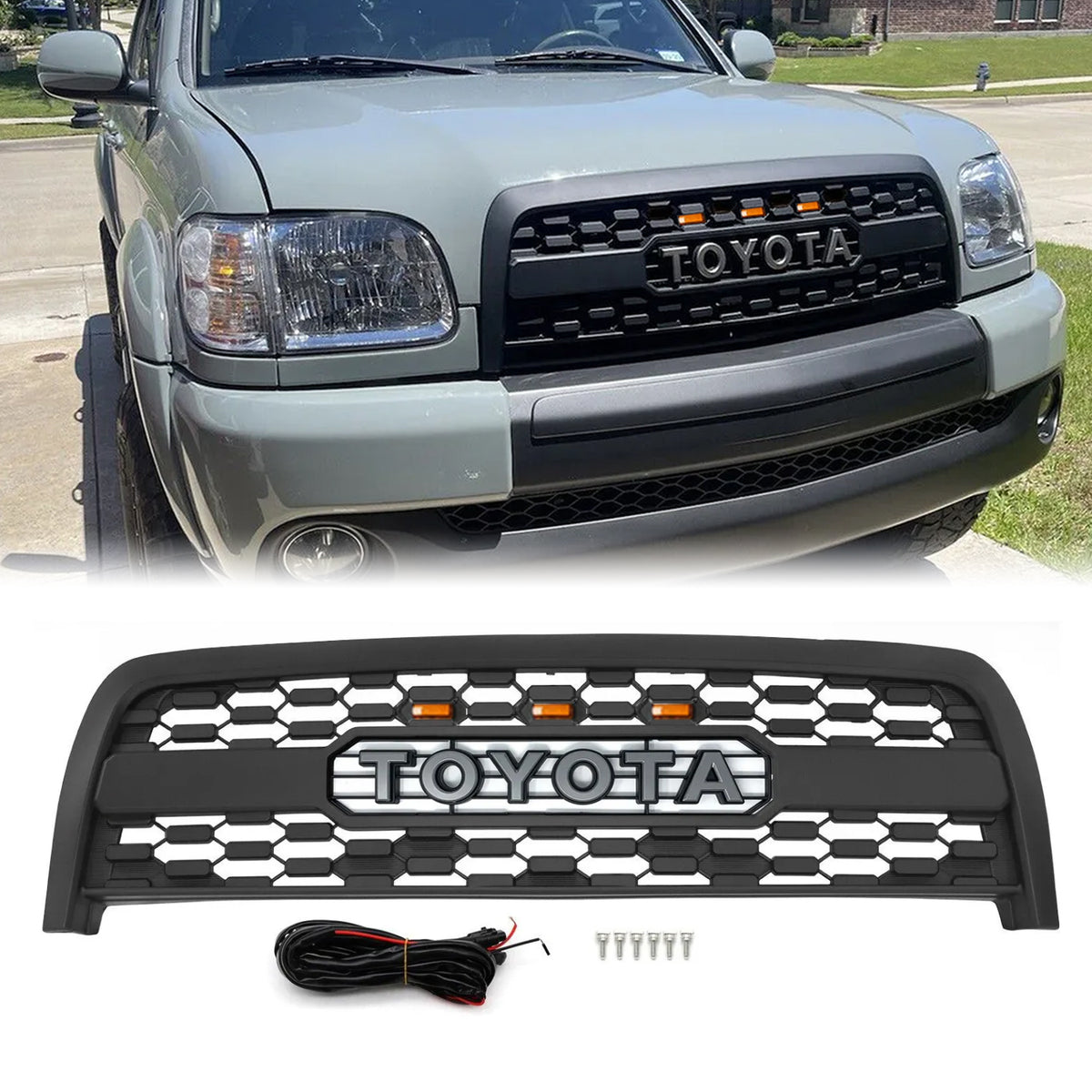 For 2003 2004 2005 2006 Toyota Tundra Grill,Matte Black TRD PRO Grill ...