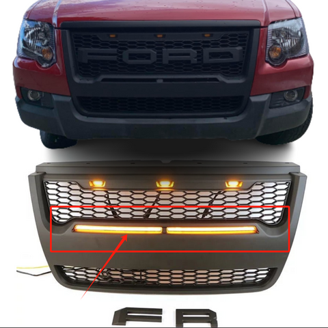 Lower light bar fits 2006-2010 Raptor style Ford Explorer /Sport Trac model grille (light bar only)