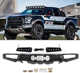 CNCT Front Bumper Compatible with 2009-2023 F150 Steel Front Bumper Guard with Fog LED Lights Assembly F150 Bumper