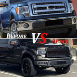 CNCT Front Bumper Compatible with 2009-2023 F150 Steel Front Bumper Guard with Fog LED Lights Assembly F150 Bumper