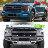 CNCT Front Bumper Compatible with 2009-2023 F150 Steel Front Bumper Guard with Fog LED Lights Assembly F150 Bumper