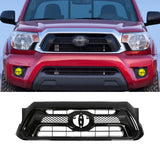 Front Grille For 2012 2013 2014 2015 Toyota Tacoma New Mesh Front Hood Bumper Grill Glossy Black