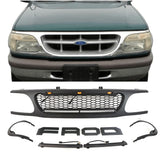 1995 1996 1997 1998 1999 2000 2001 Ford Explorer Front Bumper Grill Raptor Grille With Letters & LEDs