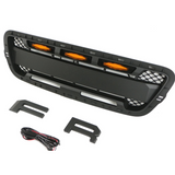Front Grille for 2001 2002 2003 Ford Ranger Raptor Style Grill with Letters and LED Lights(mesh style)
