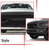 Front Grille for 2013 2014 2015 2016 2017 2018 Dodge RAM 2500 3500, Horizontal Billet Grill W/ Letters Matte Black