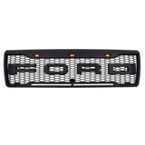 Raptor Style Grille For 1992 1993 1994 1995 1996 Ford F150 Bronco Grill w/Letters & Lights Black