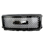 Front Grille For 2014-2015 GMC Sierra 1500 Hood Honeycomb Grille Grill Glossy Black