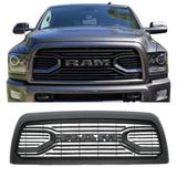Front Grille for 2013 2014 2015 2016 2017 2018 Dodge RAM 2500 3500, Horizontal Billet Grill W/ Letters Matte Black
