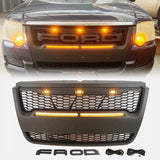 Grille For 2006-2010 Raptor Style Ford Explorer /Sport Trac Models Grill With Letters and Lights