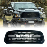 CNCT Front Bumper Grille for 2013 2014 2015 2016 2017 2018 Ram 1500 Replacement Grill with Letters( Matte Black)