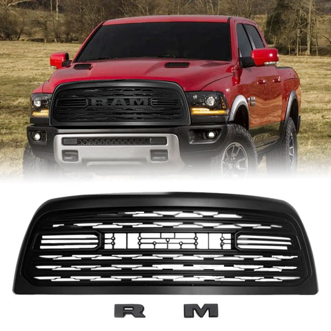 CNCT Front Bumper Grille for 2013 2014 2015 2016 2017 2018 RAM 2500 Replacement Grill with Letters( Matte Black)