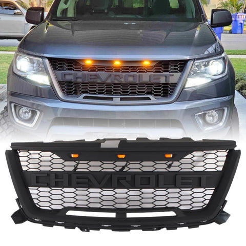 Front Grill for 2016 2017 2018 2019 2020 Colorado, Replacement Front Grille with LED Lights