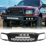 Front Grille for 2001-2004 Toyota Tacoma Matte Black, with Emblem & LED Lights