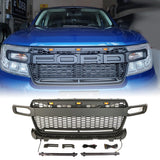 Front Grille Fits For 2022 2023 FORD Maverick Mesh Bumper Grill With Letters & LED Lights