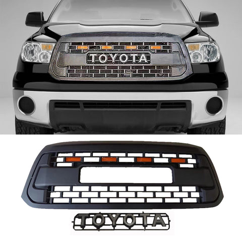 Front Grille for 2009 2010 2011 2012 2013 Toyota Tundra TRD Pro Grill With Emblem & LEDs