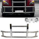 CNCT Large Front Bumper,Deer Guard Polished 304 Stainless Steel Bumper Protector Fit for Volvo VNL 2004-2023 with Bracket