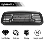 Front Grill For 2013 2014 2015 2016 2017 2018 Dodge RAM 1500,Matte Black Grille W/ Letters