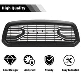 Front Grill For 2013 2014 2015 2016 2017 2018 Dodge RAM 1500,Matte Black Grille W/ Letters