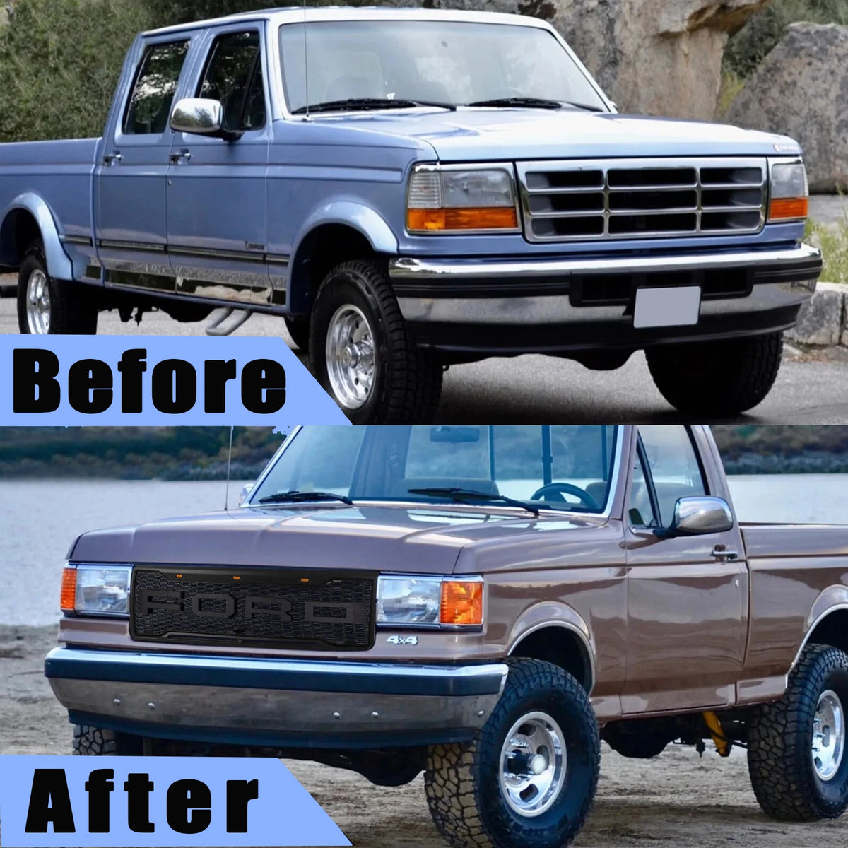 Raptor Style Grille For 1992 1993 1994 1995 1996 Ford F150 Bronco Gril ...