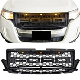 Front Grille for 2012 2013 2014 Ford edge Raptor Style Grill  W/ LED Lights & Letters