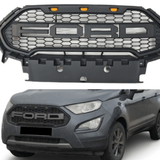 Front Grille for 2018 2019 2020 2021 Ford Ecosport Raptor Style Grill with Letters & Lights