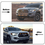 Front Grille for 2016 2017 2018 2019 2020 2021 2022 2023 Tacoma TRD Style Front Grille with Letters & Lights and TSS Sensor Cover