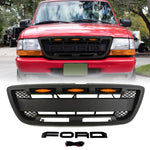 Front Grille for 1998 1999 2000 Ford Ranger Raptor Style Grille With Emblem and Lights