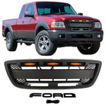 Front Grille for 1998 1999 2000 Ford Ranger Raptor Style Grille With Emblem and Lights