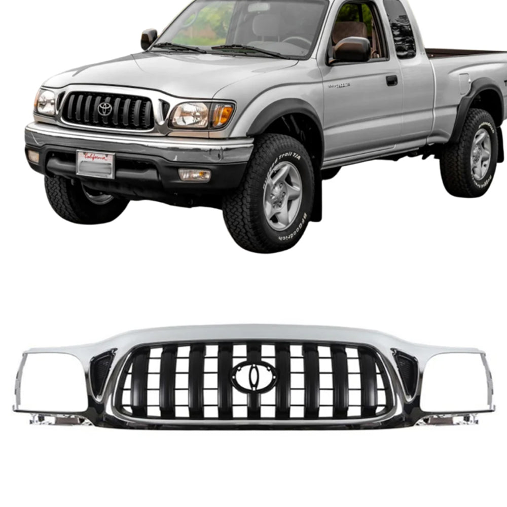 Find For 2001-2004 Toyota Tacoma Front Bumper Chrome Kit With Fillers &amp; Fog Lights In Diamond