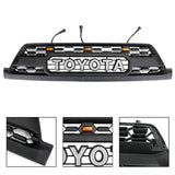 Front Grille For 2003-2005 Toyota 4Runner Grill Matte Black W/ Letters & Led Lights