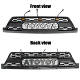 Front Grille For 2003-2005 Toyota 4Runner Grill Matte Black W/ Letters & Led Lights