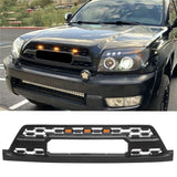 Front Grille For 2003-2005 Toyota 4runner Matte Black W/ Letter Led Lights