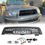 Grille for 2005 2006 2007 Toyota Sequoia TRD Grill with Toyota emblem and Raptor-style lights.