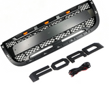 Front Grille For 2001-2003 Ford Ranger Honeycomb Style Grille with Letters and Lights