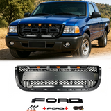 Front Grille For 2001-2003 Ford Ranger Honeycomb Style Grille with Letters and Lights