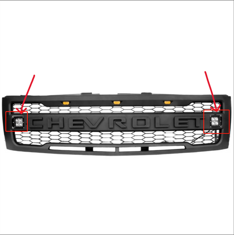 2007 -2013 Chevrolet SILVERADO Raptor style grille (only two side square replacement lights)
