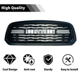 CNCT Front Bumper Grille for 2013 2014 2015 2016 2017 2018 Ram 1500 Replacement Grill with Letters( Matte Black)