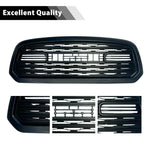 CNCT Front Bumper Grille for 2013 2014 2015 2016 2017 2018 Ram 1500 Replacement Grill with Letters( Matte Black)