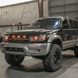 For 1996-2002 Toyota 4Runner Grill TRD PRO Style Front Grille With Light & Letters,Matte Black
