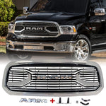 Chrome Big Horn Style Front Grille For 2013 2014 2015 2016 2017 2018 Dodge RAM 1500 Upper Bumper Grill  w/ Letters