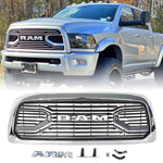 CNCT GRILLE For 2013-2018 Dodge Ram 2500/3500 Chrome Big Horn Front Hood Bumper Grill Grille WITH LETTERS & LEDS