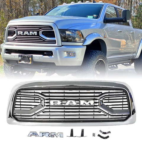 Front Grille for 2013 2014 2015 2016 2017 2018 Dodge Ram 2500/3500 Grill with Letters (Chrome)