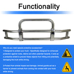 CNCT Large Front Bumper Deer Guard Fit for Volvo/Cascadia/Kenworth/Peterbilt with Bracket