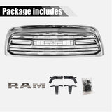 CNCT Front Bumper Grille for 2013 2014 2015 2016 2017 2018 RAM 2500 Replacement Grill with Letters(Chrome, Limited Style)