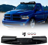 Roof light strip with remote control and wiring harness for 2013-2018 Ram 1500 models, gloss black