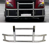 CNCT Large Front Bumper,Deer Guard Polished 304 Stainless Steel Bumper Protector Fit for Volvo VNL 2004-2023 with Bracket