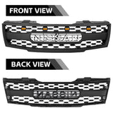 Front Grille for 2005-2008 Nissan Frontier Raptor Style Grill W/ Emblem and LED Lights