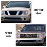 Front Black Grille for 2009-2016 Nissan Frontier Grill with Letters and Lights