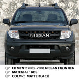 Front Black Grille for 2009-2016 Nissan Frontier Grill with Letters and Lights